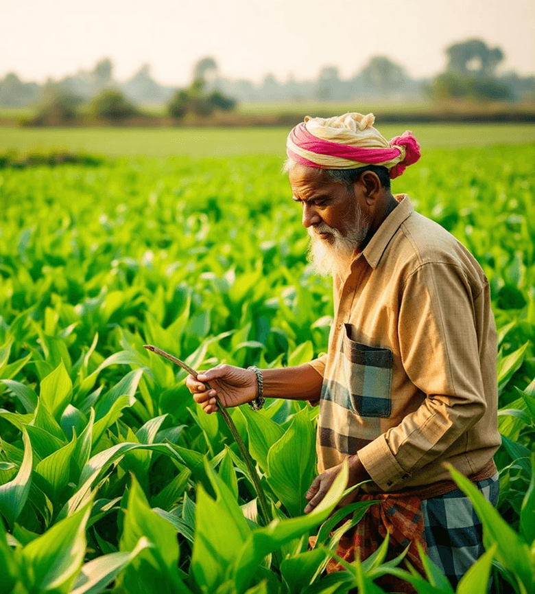 Farmer in a Chemagro field